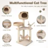 121 cm hoge krabpaal klimboom met kattenmand klimparadijs voor huiskatten natuur 5