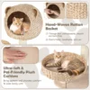 121 cm hoge krabpaal klimboom met kattenmand klimparadijs voor huiskatten natuur 6