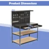 121 x 61 cm 230 kg stevige metalen werktafel met 3 geperforeerde panelen 24 ophangaccessoires voor thuis garage werkplaats zwart 3