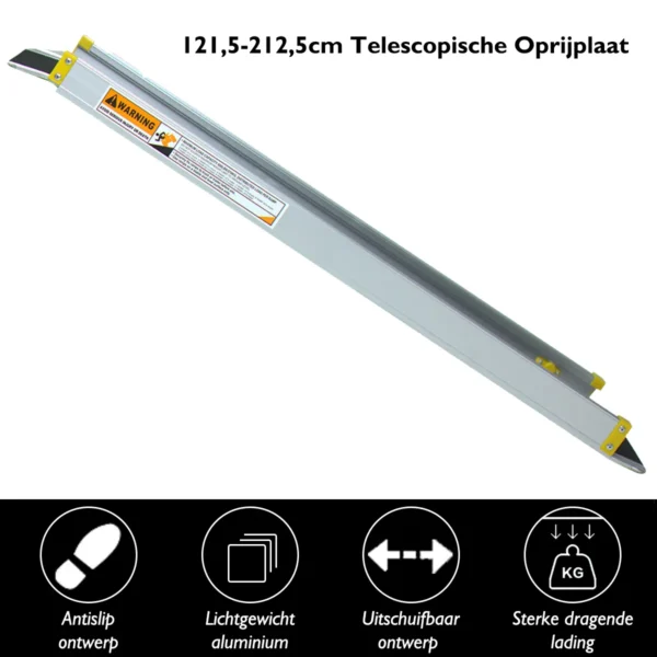 121,5 212,5cm verstelbare aluminium rolstoel oprijplaat voor zwaar gebruik ondersteuning tot 270kg in hoogte verstelbaar 4