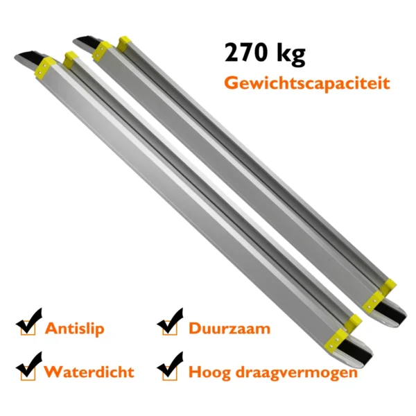 121,5 212,5cm verstelbare aluminium rolstoel oprijplaat voor zwaar gebruik ondersteuning tot 270kg in hoogte verstelbaar 5