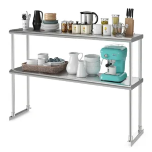 122 cm 2 niveau plank voor keukenwerktafel 430 roestvrij staal bovenblad verstelbaar onderblad van gegalvaniseerd plaatstaal 1