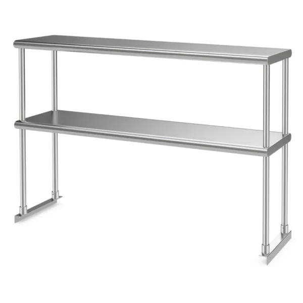 122 cm 2 niveau plank voor keukenwerktafel 430 roestvrij staal bovenblad verstelbaar onderblad van gegalvaniseerd plaatstaal 3