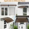 122 x 99 cm raam en deurluifel luifel voor huisdeur bescherming tegen zon/regen/sneeuw/wind polycarbonaat holle kernpaneel bruin 5