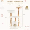 124 cm massief houten krabpaal jute krabpaal kattenverblijf pluche zitstok modern meubilair voor binnenkatten 4