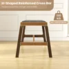 127 cm massief houten eetbank gestoffeerde tafelbank rubberhouten frame voor hal keuken woonkamer slaapkamer 5
