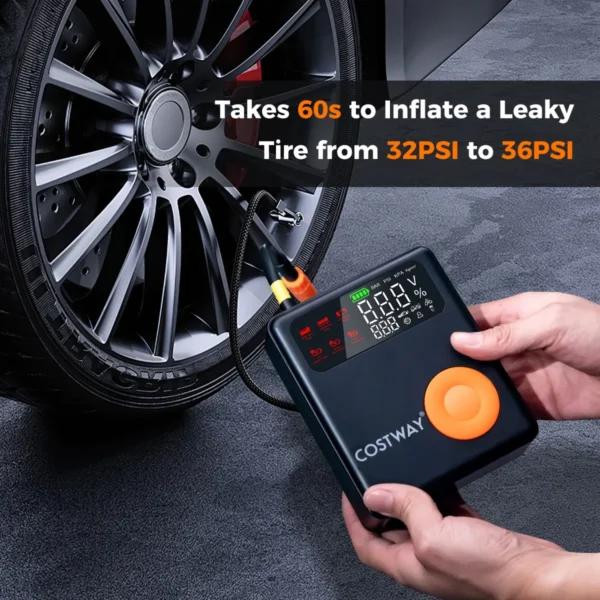 12v 2000a autobatterijstarter met 150 psi bandenopblazer met luchtcompressor 13000 mah voor benzinemotoren tot 8l dieselmotoren tot 5l 4