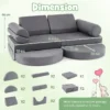 13 delige modulaire bank voor kinderen multifunctionele sectionele bank voor peuters converteerbare schuimrubberen bank voor kinderen grijs 2