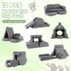 13 delige modulaire bank voor kinderen multifunctionele sectionele bank voor peuters converteerbare schuimrubberen bank voor kinderen grijs 3