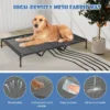 132 cm verhoogde hondenkennel voor grote rassen groot huisdierhuis met geventileerde ramen en afneembare hoes grijs 5