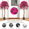 135 cm kunst azalea boom kunst zijden bloemenboom in pot 576 bloemen 288 bladeren houten stam decoratieve kamerplant rood 5