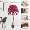 135 cm kunst azalea boom kunst zijden bloemenboom in pot 576 bloemen 288 bladeren houten stam decoratieve kamerplant rood 7
