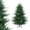 135 cm kunstkerstboom 442 takken 160 warm witte led lampjes pe pvc vellen voorverlichte kerstboom voor feestdagen thuis 2