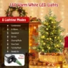 135 cm kunstkerstboom 442 takken 160 warm witte led lampjes pe pvc vellen voorverlichte kerstboom voor feestdagen thuis 4
