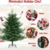 135 cm kunstkerstboom 442 takken 160 warm witte led lampjes pe pvc vellen voorverlichte kerstboom voor feestdagen thuis 6