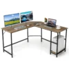 138cm l vormig computerbureau hoekbureau voor thuiskantoor bureau met metalen frame verwijderbare plank natuur 1