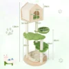 139 cm schattige kattenboom voor binnenkatten met sisal krabpalen springplatforms zitstok hangmat kittenmeubilair groen 3