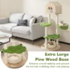 139 cm schattige kattenboom voor binnenkatten met sisal krabpalen springplatforms zitstok hangmat kittenmeubilair groen 5