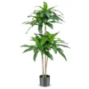 140 cm hoge kunstboom nep dracaena plant met 92 bladeren cement pot foam hoes onderhoudsvrij voor tuindecoratie thuiskantoor 1