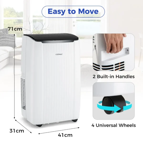 14000 btu mobiele airconditioning met afvoerslang 4 in 1 airconditioner met verwarming ventilator en ontvochtiger 24 uurs timer slaapmodus 3
