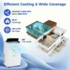 14000 btu mobiele airconditioning met afvoerslang 4 in 1 airconditioner met verwarming ventilator en ontvochtiger 24 uurs timer slaapmodus 4