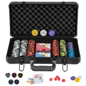 14g texas hold'em poker chips set 300 chips met aluminium case kaartspel dealer chips en dobbelstenen inbegrepen voor casino reizen 1