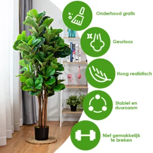 1,5 m kunstmatige vijgenboom decoratie kamerplant met bloempot 1