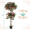 150 cm kunstmatige bougainvillea kunstbloemenboom 252 bloemen 630 bladeren echt houten stam hoge nepplant in pot 2