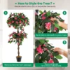 150 cm kunstmatige bougainvillea kunstbloemenboom 252 bloemen 630 bladeren echt houten stam hoge nepplant in pot 7