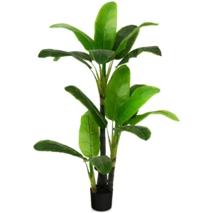 150 cm kunstmatige plant kunstmatige bananenboom nep tropische palmboom met 18 grote bladeren realistische groene potplant 1