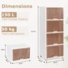 150 l magazijnbakken met deksels stapelbare magazijnbakken met 4 niveaus en magnetische deuren kunststof magazijnbakken wit 3