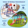 150 x 142 x 146 cm 7 in 1 binnenspeeltuin voor kinderen klimspeelgoedset met glijbaan klimnet klimladder touwladder basketbalring 7