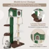153 cm hoge meerlaagse krabpaal met huis / sisal beklede krabpalen en 5 pluche platforms kattenmeubel voor huiskatten 7
