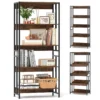157 cm 5 laags boekenkast verstelbare en kantelbare planken industriële opbergplank stevig metalen frame voor woonkamer slaapkamer 1