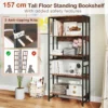 157 cm 5 laags boekenkast verstelbare en kantelbare planken industriële opbergplank stevig metalen frame voor woonkamer slaapkamer 5