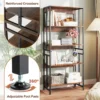 157 cm 5 laags boekenkast verstelbare en kantelbare planken industriële opbergplank stevig metalen frame voor woonkamer slaapkamer 7