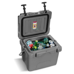 15l plastic verwarmingsdoos met handvat aftapplug en 2 bekerhouders draagbare koelbox ideaal voor buitenactiviteiten ( grijs ) 1