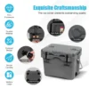 15l plastic verwarmingsdoos met handvat aftapplug en 2 bekerhouders draagbare koelbox ideaal voor buitenactiviteiten ( grijs ) 5