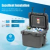 15l plastic verwarmingsdoos met handvat aftapplug en 2 bekerhouders draagbare koelbox ideaal voor buitenactiviteiten ( grijs ) 6