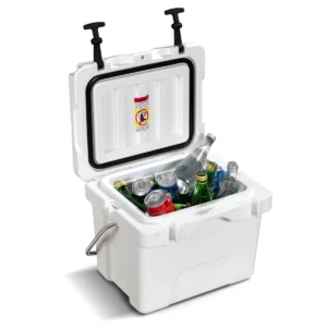 15l plastic verwarmingsdoos met handvat aftapplug en 2 bekerhouders draagbare koelbox ideaal voor buitenactiviteiten (wit) 1