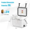15l plastic verwarmingsdoos met handvat aftapplug en 2 bekerhouders draagbare koelbox ideaal voor buitenactiviteiten (wit) 3