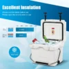 15l plastic verwarmingsdoos met handvat aftapplug en 2 bekerhouders draagbare koelbox ideaal voor buitenactiviteiten (wit) 6