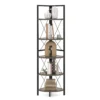 160 cm hoekplank met 5 niveaus boekenkast staand rek met metalen frame opbergrek voor woonkamer badkamer keuken grijze eik 1