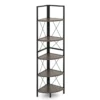 160 cm hoekplank met 5 niveaus boekenkast staand rek met metalen frame opbergrek voor woonkamer badkamer keuken grijze eik 2