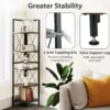 160 cm hoekplank met 5 niveaus boekenkast staand rek met metalen frame opbergrek voor woonkamer badkamer keuken grijze eik 6