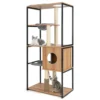 160 cm hoge moderne indoor kattentoren metalen frame gewatteerde zitstok grote platforms hangmat krabpalen 75 x 45 x 160 cm 2