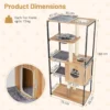160 cm hoge moderne indoor kattentoren metalen frame gewatteerde zitstok grote platforms hangmat krabpalen 75 x 45 x 160 cm 3
