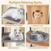 160 cm hoge moderne indoor kattentoren metalen frame gewatteerde zitstok grote platforms hangmat krabpalen 75 x 45 x 160 cm 4