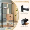 160 cm hoge moderne indoor kattentoren metalen frame gewatteerde zitstok grote platforms hangmat krabpalen 75 x 45 x 160 cm 7
