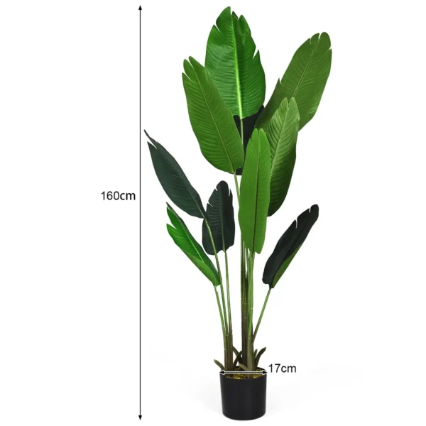 160 cm kunstmatige tropische palmboom met gratis zwarte pot decoratieve bonsai voor binnen op de grond kunstmatige groene boom 2